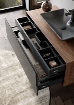 Orka Craft 80 Banyo Dolabı + Boy Dolabı 40 Ceviz / Mat Antrasit ( Boy Dolabı Dahildir )