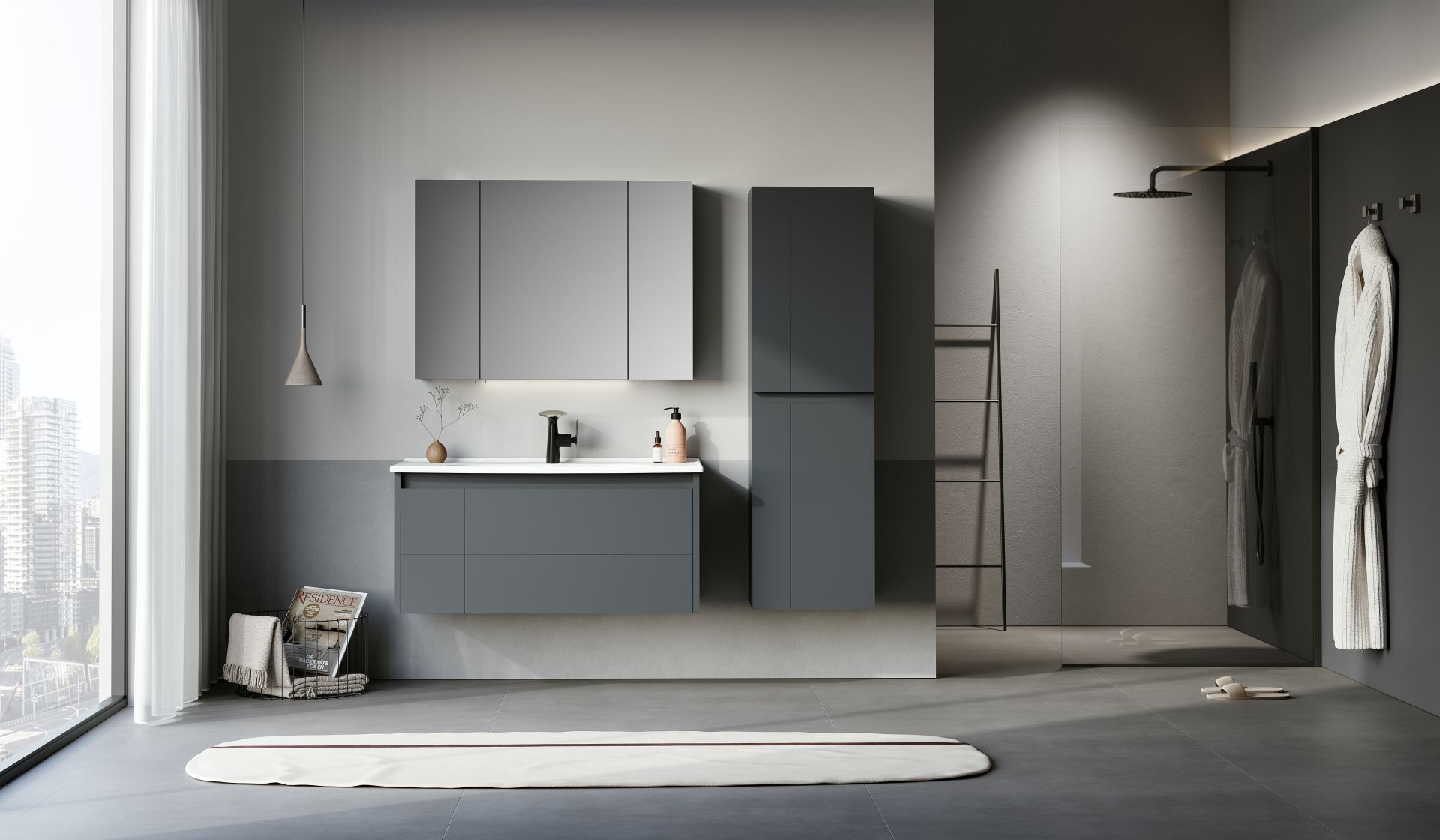 Labocoページ Orka Likya 80 Banyo Dolabı Antrasit (Boy Dolabı Hariçtir),Orka