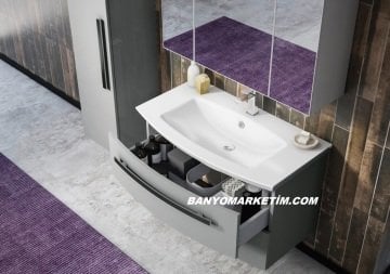 Orka Urla 110 Banyo Dolabı Gri (Boy Dolabı Hariçtir)
