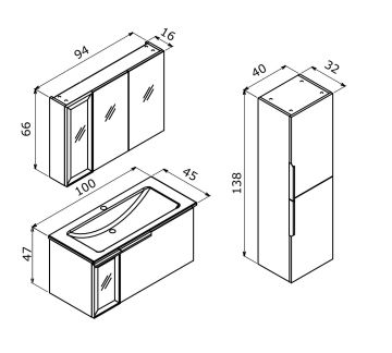 Orka Pure 100 Banyo Dolabı Vizon (Boy Dolabı Hariçtir)