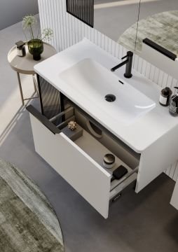 Orka Pure 100 Banyo Dolabı + Boy Dolabı 40 Beyaz (Boy Dolabı Dahildir)