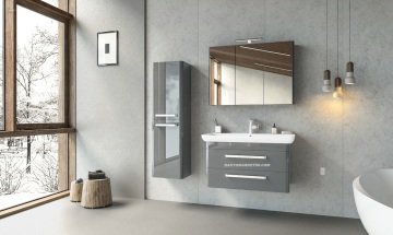 Orka Rose 100 Banyo Dolabı Gri ( Boy Dolabı Hariçtir ) Beyaz