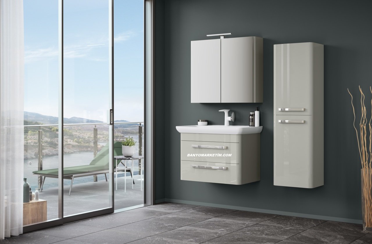 Orka Rose 80 Banyo Dolabı Kaşmir ( Boy Dolabı Hariçtir ) Beyaz