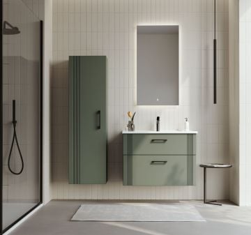 Orka Bari 85 Banyo Dolabı (Led Aynalı) Mat Soft Yeşil ( Boy Dolabı Hariçtir )