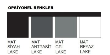 Orka Agora Basamak Havluluk 50 Siyah Mat Antrasit Lake