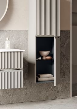 Orka Moonlight 120 Banyo Dolabı + Boy Dolabı 40 Vizon ( Boy Dolabı Dahildir )