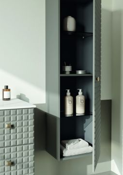 Orka Lipari 100 (Ayaklı) Banyo Dolabı + Boy Dolabı 40 Mat Vizon ( Boy Dolabı Dahildir )