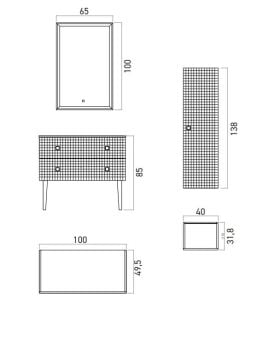 Orka Lipari 100 (Ayaklı) Banyo Dolabı Mat Vizon ( Boy Dolabı Hariçtir )