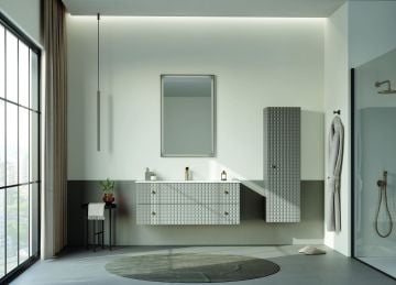 Orka Lipari 100 (Asma) Banyo Dolabı + Boy Dolabı 40 Mat Vizon ( Boy Dolabı Dahildir )