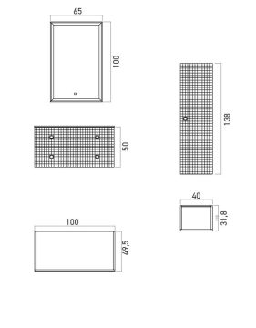 Orka Lipari 100 (Asma) Banyo Dolabı Mat Vizon ( Boy Dolabı Hariçtir )