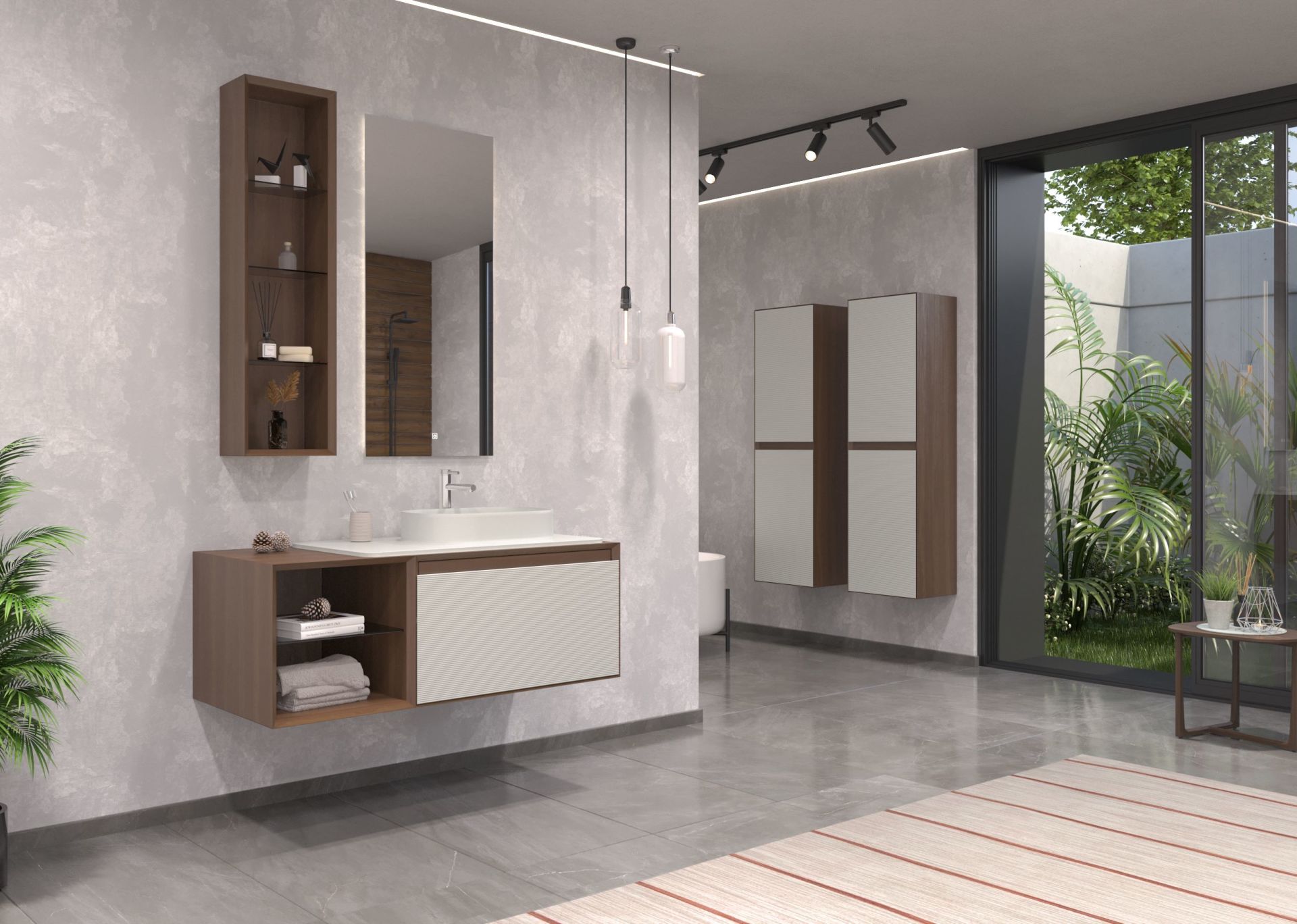 Orka Pacific 110 Banyo Dolabı Mocha Meşe / Mat Kaşmir (Boy Dolabı Hariçtir)