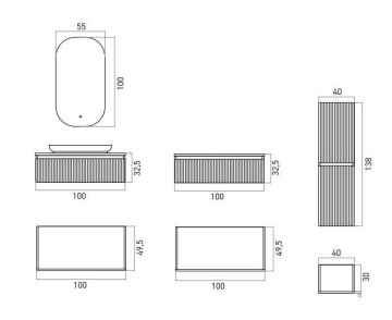Orka Lentia 100 Banyo Dolabı Beyaz + Alt Yan Dolap 100 Beyaz ( Boy Dolabı 40 Beyaz Hariçtir)