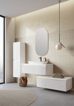 Orka Lentia 80 Banyo Dolabı Beyaz ( Alt Yan Dolap 80 Beyaz ve Boy Dolabı 40 Beyaz Hariçtir)