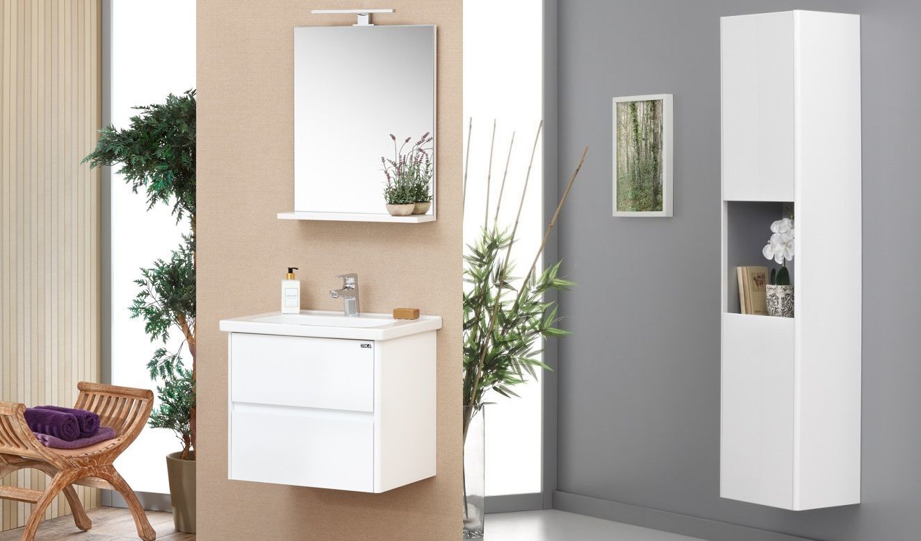 Orka Düden 65 Banyo Dolabı ( Çekmeceli ) Beyaz ( Boy Dolabı Hariçtir )