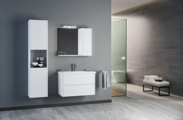 Orka Düden 80 Banyo Dolabı ( Çekmeceli ) + Boy Dolabı 40 Beyaz ( Boy Dolabı Dahildir )