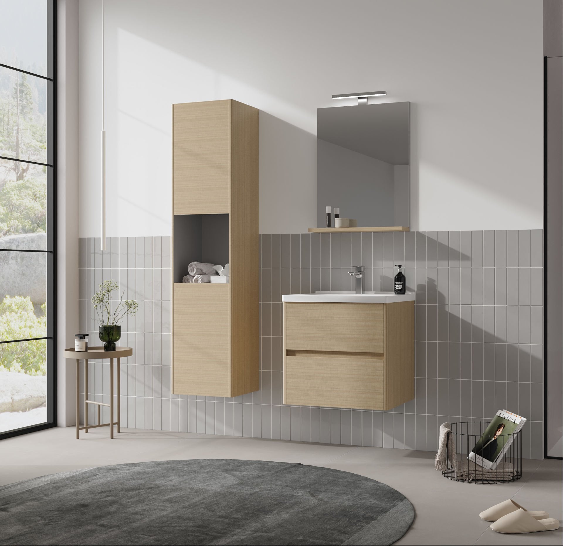 Orka Düden 65 Banyo Dolabı ( Çekmeceli ) Odeon Beyaz Meşe ( Boy