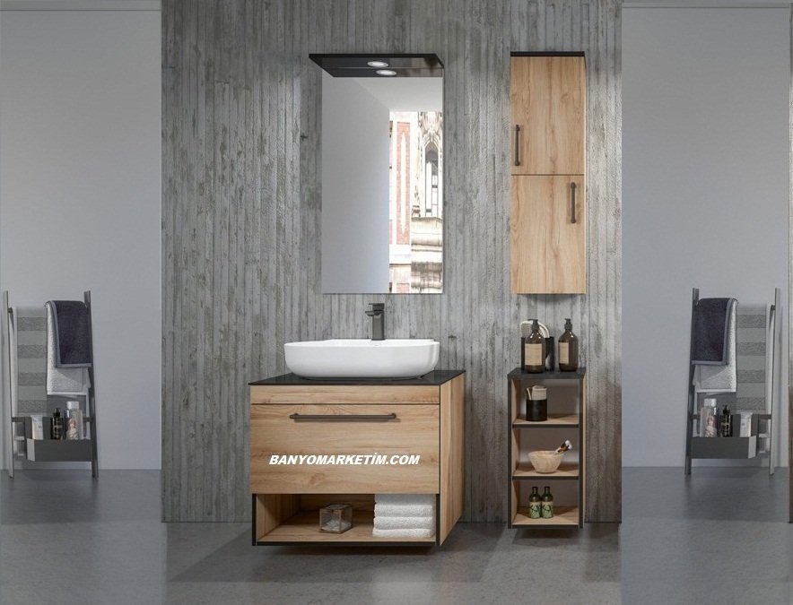 Orka Knidos 70+30 Banyo Dolabı Legnano (Beyaz Lavabolu) ( Üst Asma Yan Boy Dolabı Dahildir - Alt Yan Boy Dolabı Hariçtir )