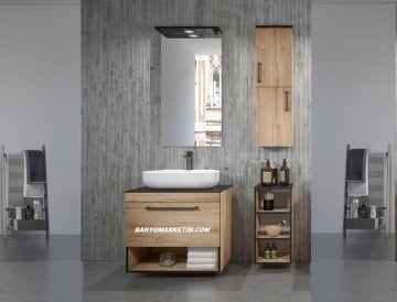 Orka Knidos 70+30 Banyo Dolabı Legnano (Beyaz Lavabolu) ( Üst Asma Yan Boy Dolabı Dahildir - Alt Yan Boy Dolabı Hariçtir )