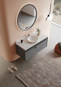 Orka Molino 120 Banyo Dolabı + Boy Dolabı Gri ( Boy Dolabı 1 Ad.Dahildir )