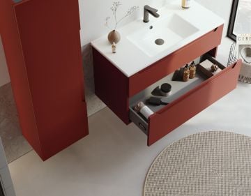 Orka Messina 85 Banyo Dolabı (Dolaplı Aynalı) + Boy Dolabı 40 Mat Kaşmir ( Boy Dolabı Dahildir )