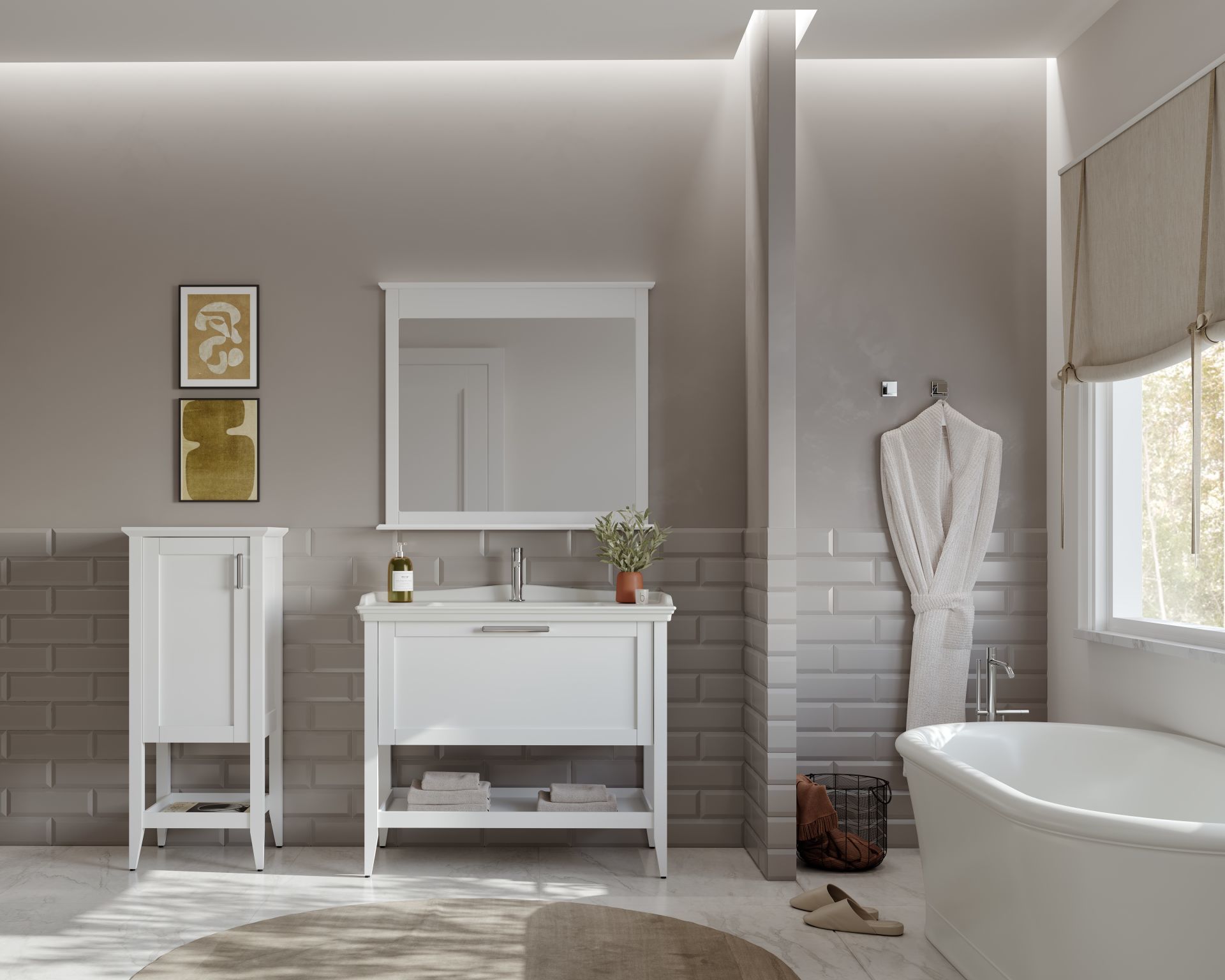 Orka Bastle 100 Banyo Dolabı Beyaz (Boy Dolabı Hariçtir)