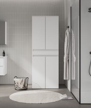 Orka Neve Çamaşır Makinesi Dolabı + Kurutma Makinesi Dolabı 70 Banyo Dolabı Beyaz