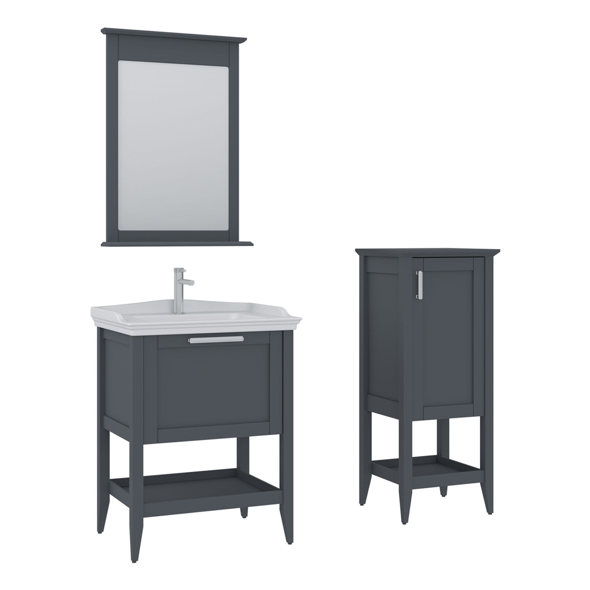 Orka Bastle 65 Banyo Dolabı Antrasit (Boy Dolabı Hariçtir)