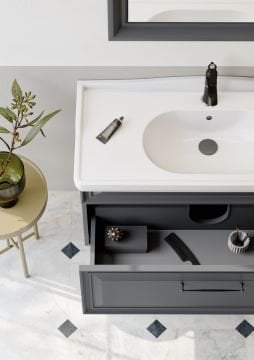 Orka Design 85 Banyo Dolabı + Boy Dolabı 40 Antrasit ( Boy Dolabı Dahildir )