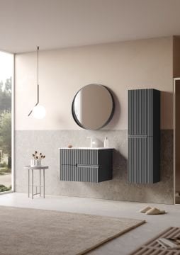 Orka Moonlight 70 Banyo Dolabı Antrasit ( Boy Dolabı Hariçtir )